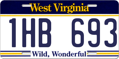 WV license plate 1HB693