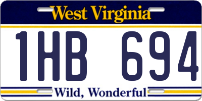 WV license plate 1HB694