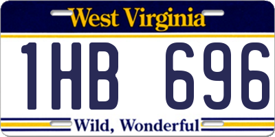 WV license plate 1HB696