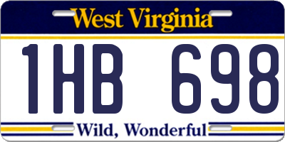 WV license plate 1HB698