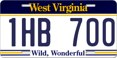 WV license plate 1HB700