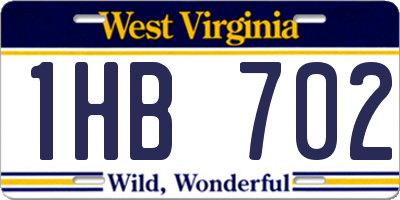 WV license plate 1HB702