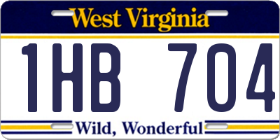 WV license plate 1HB704