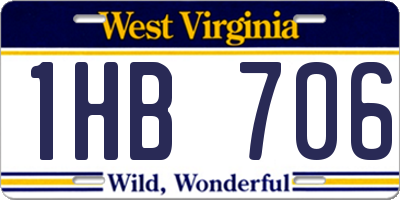WV license plate 1HB706