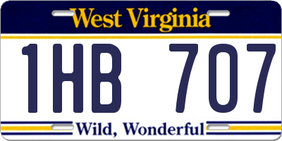 WV license plate 1HB707