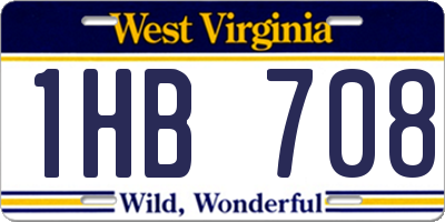 WV license plate 1HB708