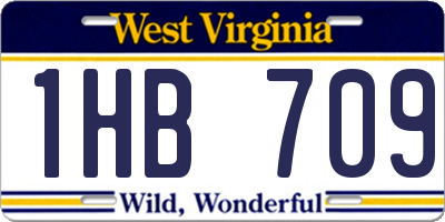 WV license plate 1HB709