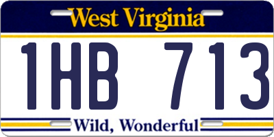 WV license plate 1HB713