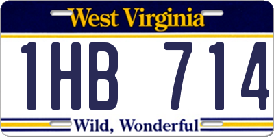WV license plate 1HB714
