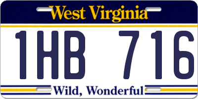 WV license plate 1HB716
