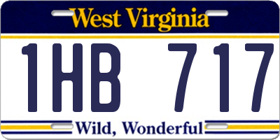 WV license plate 1HB717