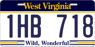 WV license plate 1HB718