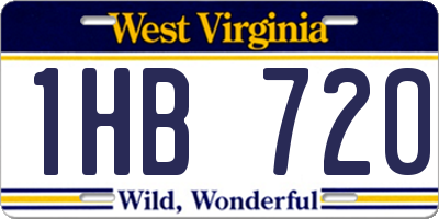 WV license plate 1HB720
