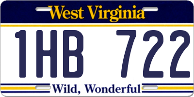 WV license plate 1HB722