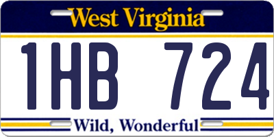 WV license plate 1HB724