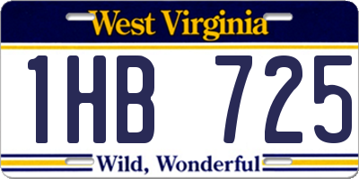 WV license plate 1HB725