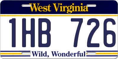 WV license plate 1HB726