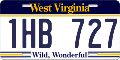 WV license plate 1HB727