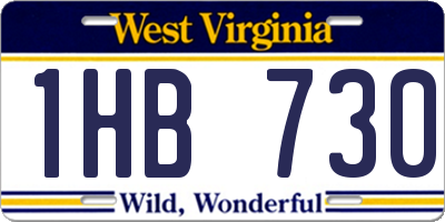 WV license plate 1HB730