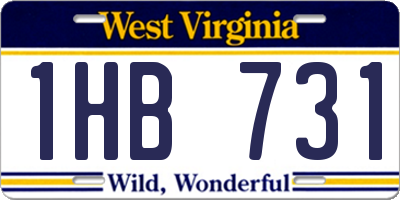 WV license plate 1HB731