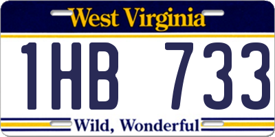 WV license plate 1HB733