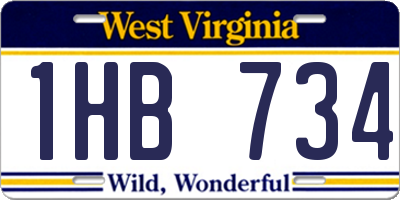 WV license plate 1HB734