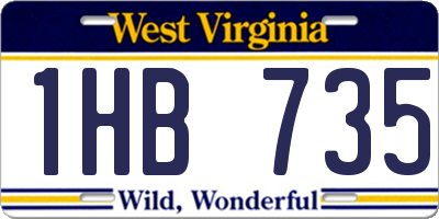 WV license plate 1HB735