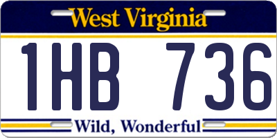 WV license plate 1HB736