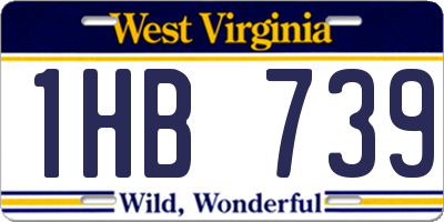 WV license plate 1HB739