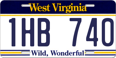 WV license plate 1HB740