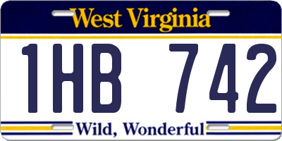 WV license plate 1HB742