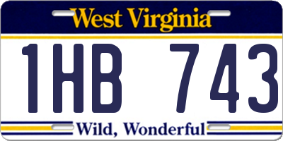 WV license plate 1HB743
