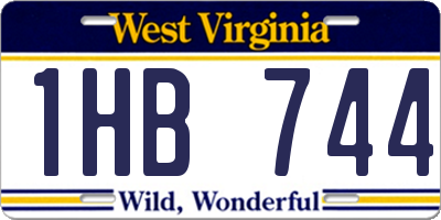 WV license plate 1HB744