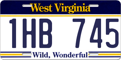 WV license plate 1HB745
