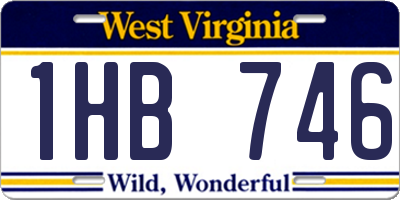 WV license plate 1HB746