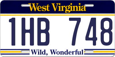 WV license plate 1HB748