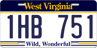WV license plate 1HB751