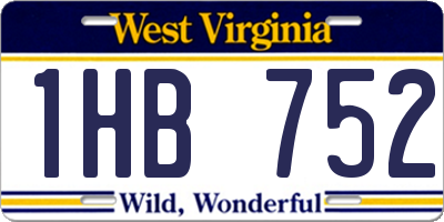 WV license plate 1HB752