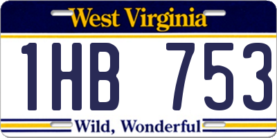 WV license plate 1HB753