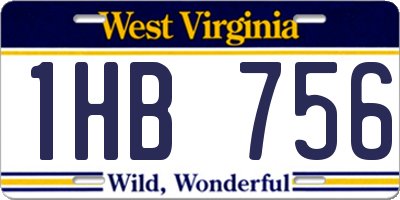 WV license plate 1HB756