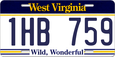 WV license plate 1HB759