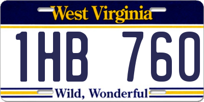 WV license plate 1HB760