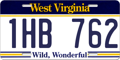 WV license plate 1HB762