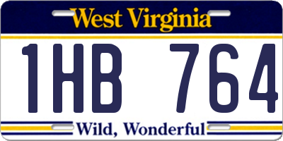 WV license plate 1HB764