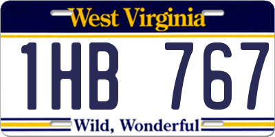 WV license plate 1HB767