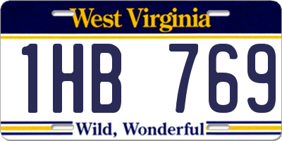 WV license plate 1HB769
