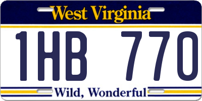WV license plate 1HB770