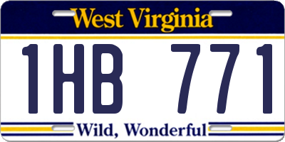 WV license plate 1HB771