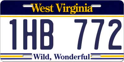 WV license plate 1HB772