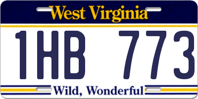 WV license plate 1HB773